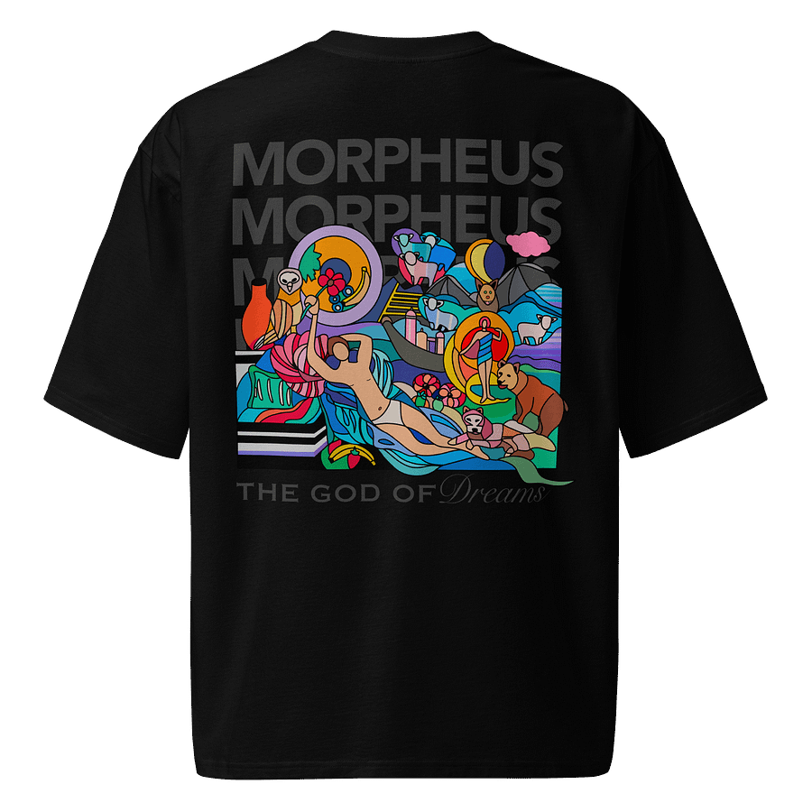 God Of Dreams (Morpheus) Oversized Tee Charcoal Back Print product image (4)