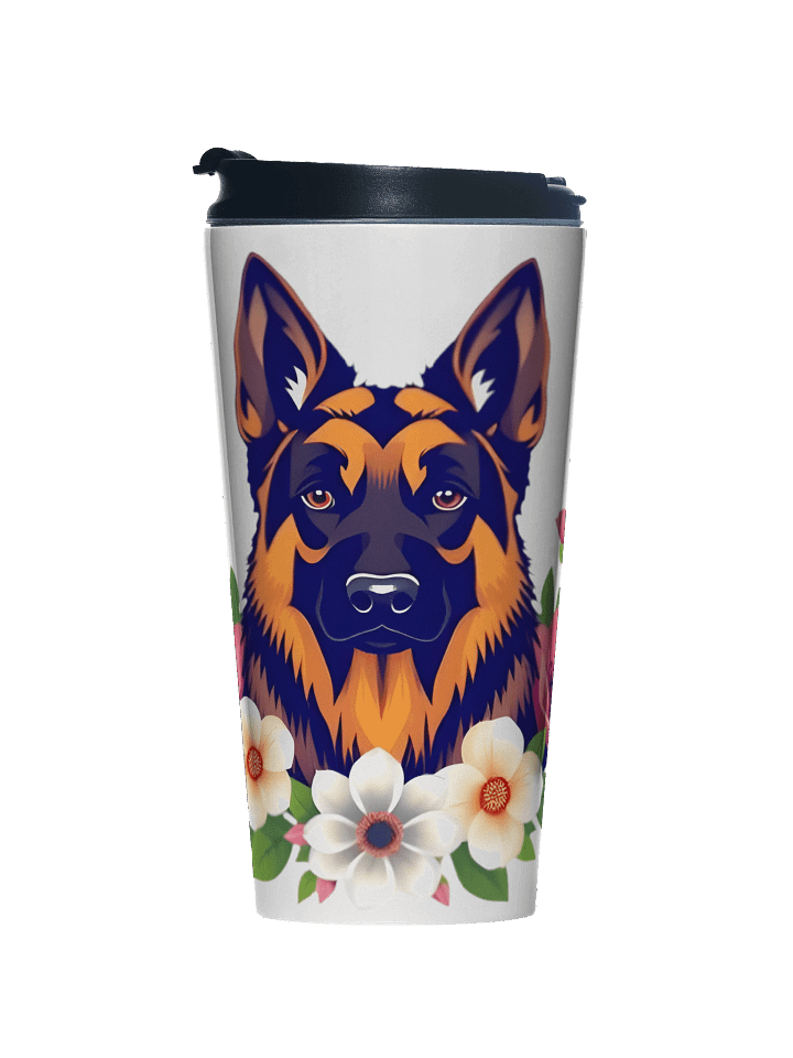 Floral German Shepherd Travel Mug product image (1)