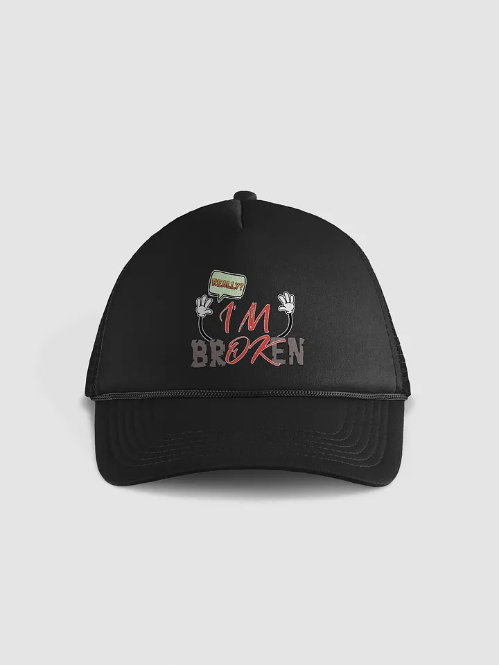 I'm Broken I'm Ok Really? Whimsical Speech Bubble Trucker Hat product image (1)