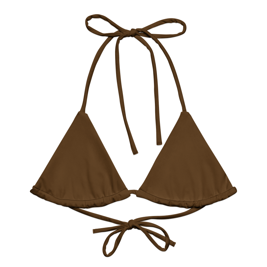 Chestnut Brown Solid Color String Bikini Top product image (1)