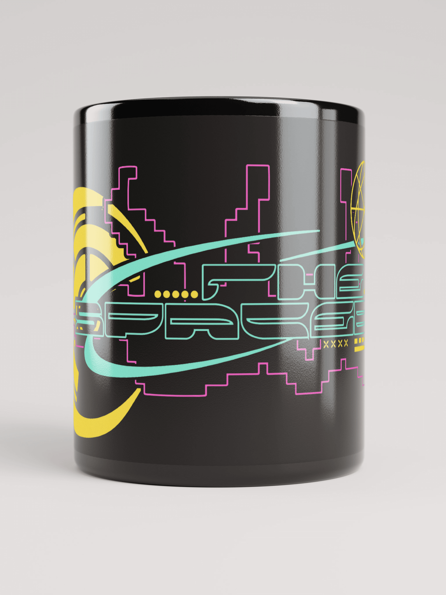 Cyberpunk inspired The SpaceBar sign mug black product image (5)