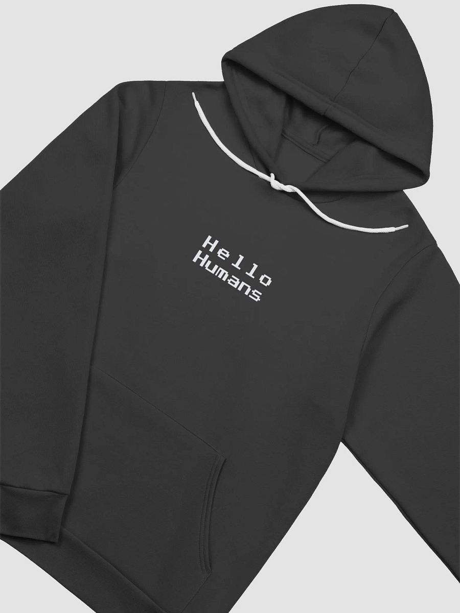 Vertical Hello Humans (Black Minimalist Hoodie) product image (2)