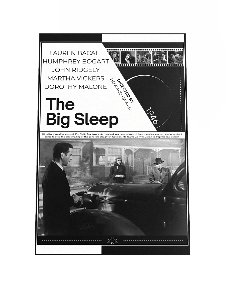 The Big Sleep with Humphrey Bogart and Lauren Bacall 1946 | Movie Poster | 12x18 Wall Art product image (1)