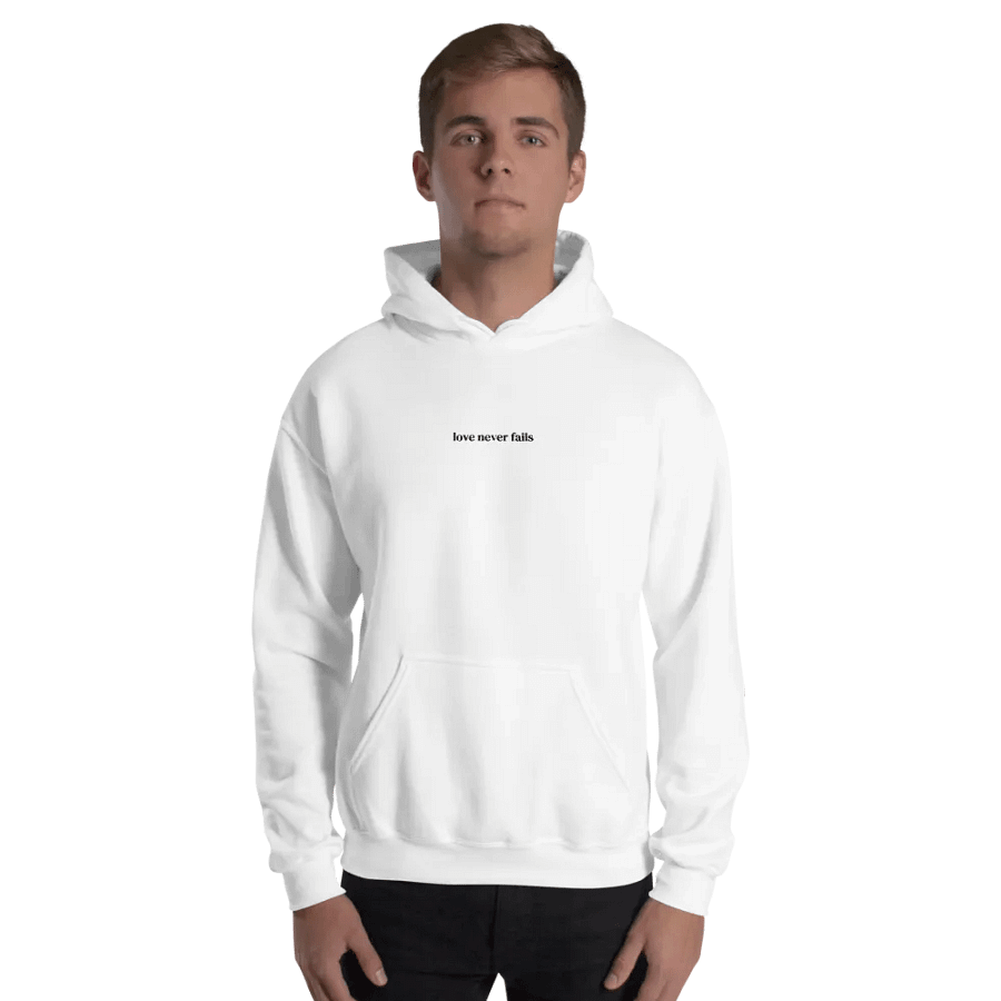 Minimalistic Unisex Love Never Fails Embroided Hoodie (Black Embroided) product image (198)