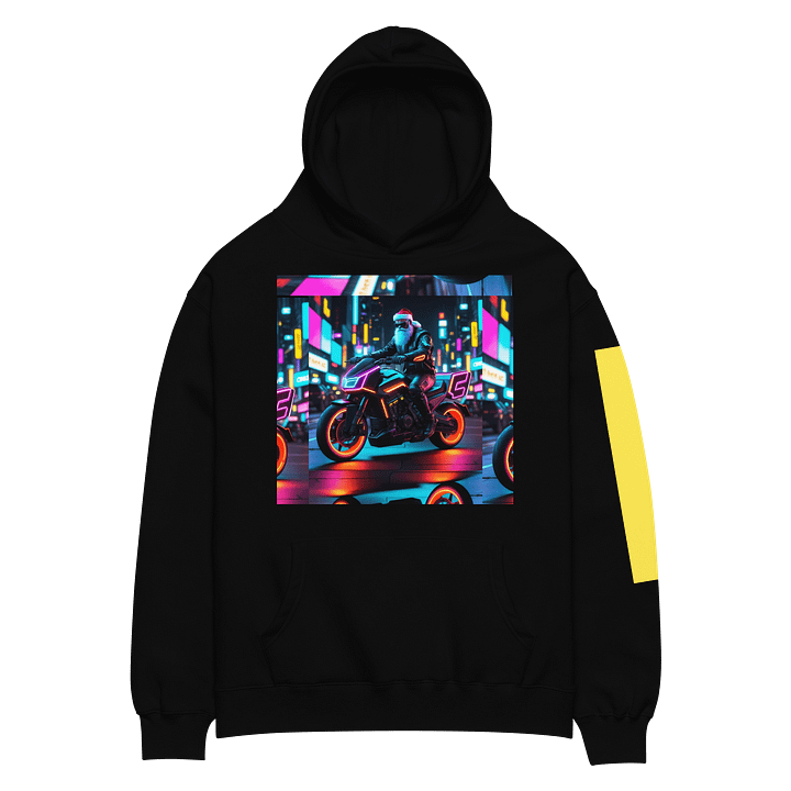 Neon Santa Cyber Ride Hoodie product image (2)