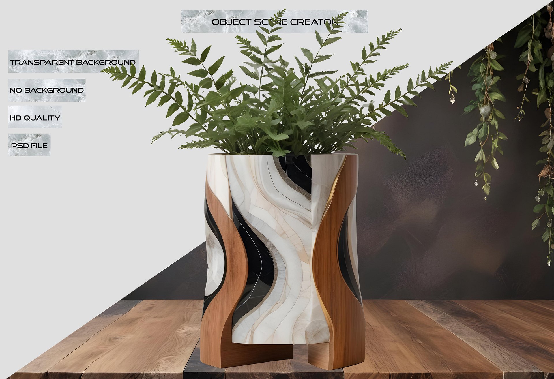 Dream of Eternity Collection – Flowing Wave Planter – PNG product image (2)