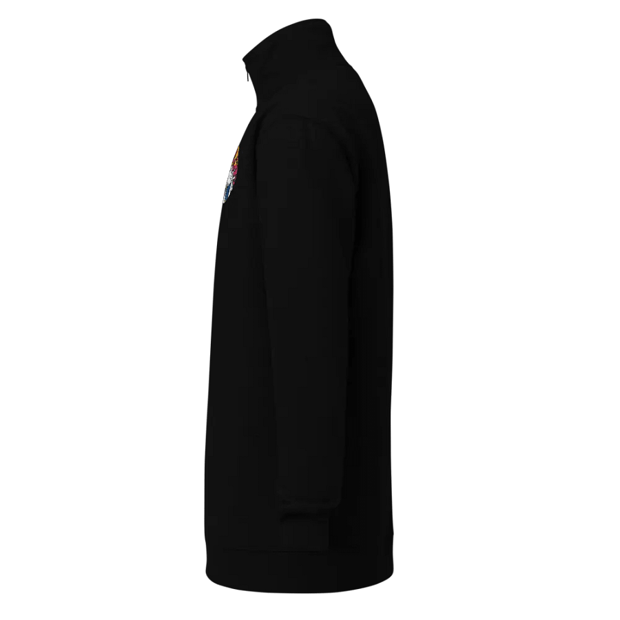 Colorful Abstract Circle Fleece Pullover - Wave at Sunset product image (3)