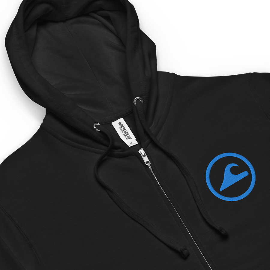 Embroidered Wave Rider Fleece Zip-Up Hoodie (Aqua) product image (6)