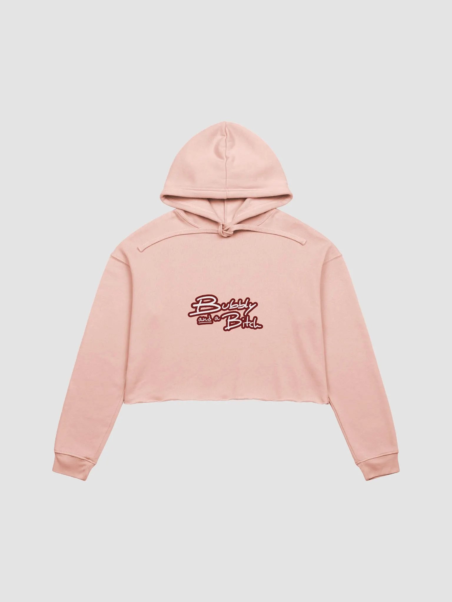 Bubbly and a B*tch (lined design, #6D1616) fleece cropped hoodie product image (10)