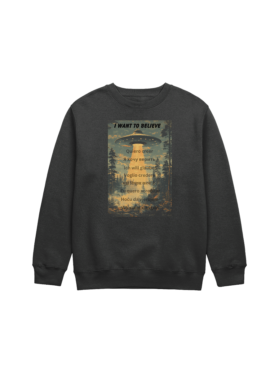 UFO Sweatshirt "I Want To Believe" Multiple languages product image (1)