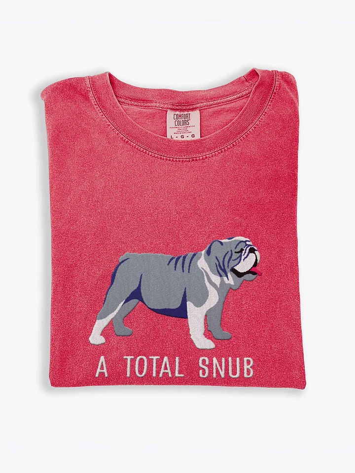 A Total Snub T-Shirt(Embroidered) of an English Bulldog(Blue & White) product image (1)