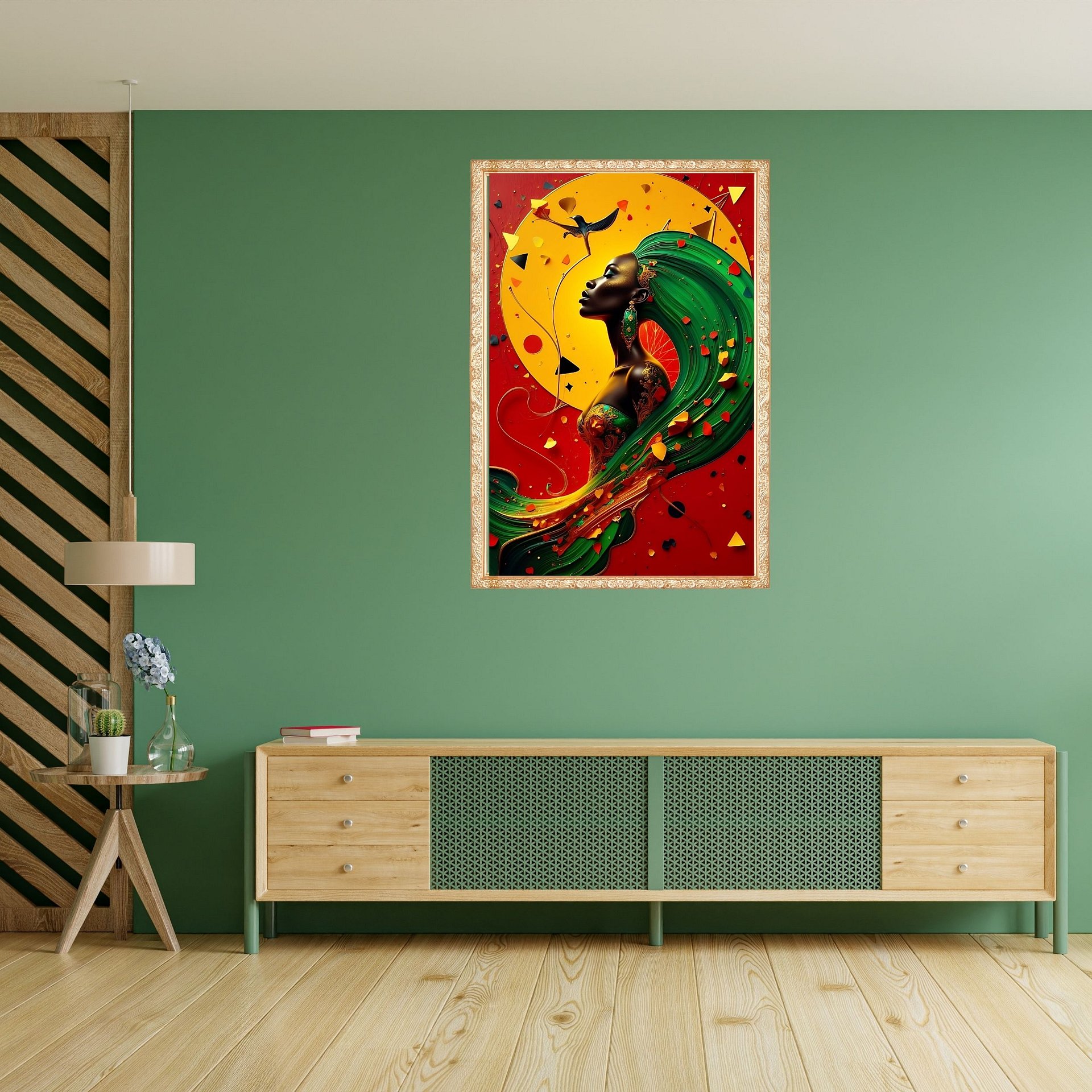 Mother Nature Beautiful Black Woman Illustration Printable Art |Modern African American Woman Art | Abstract Digital Print for Home Gallery | Black Feminine Empowerment Decor product image (6)