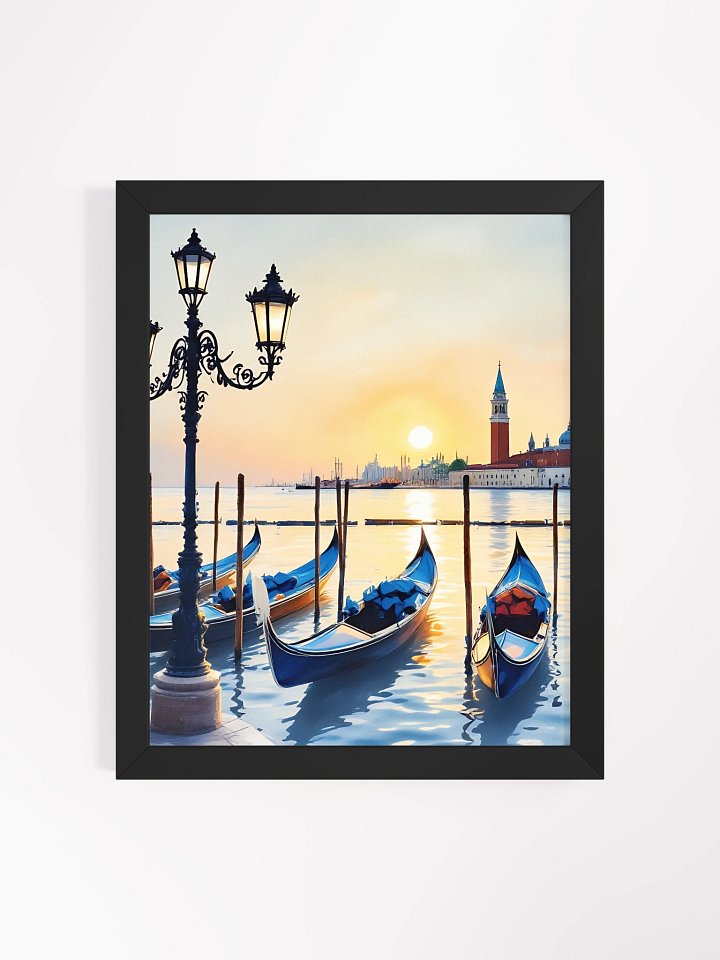 Gondolas Vibrant Matte Poster in Ayous Wood Frame product image (1)