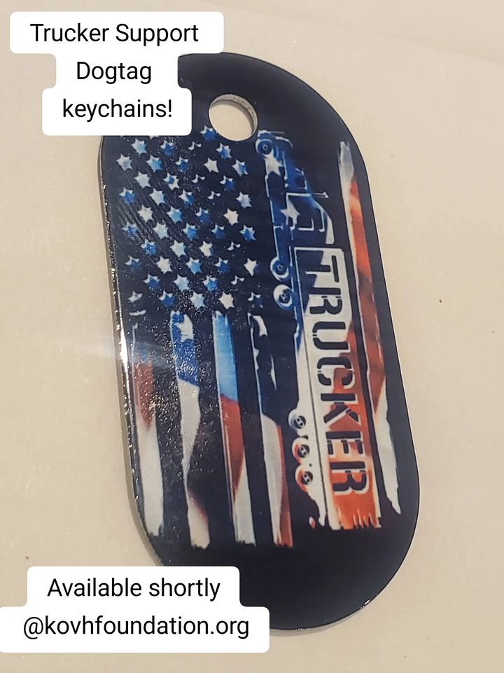 "Patriot Trucker" Dog Tag keychain/necklace product image (1)