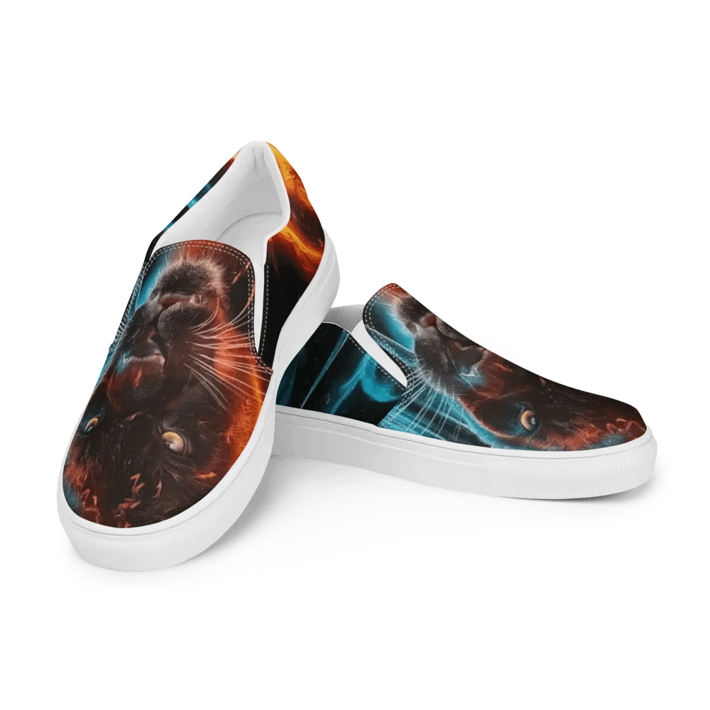 Ethereal Panther Fire and Ice Women's Slip-On Canvas Shoes product image (4)