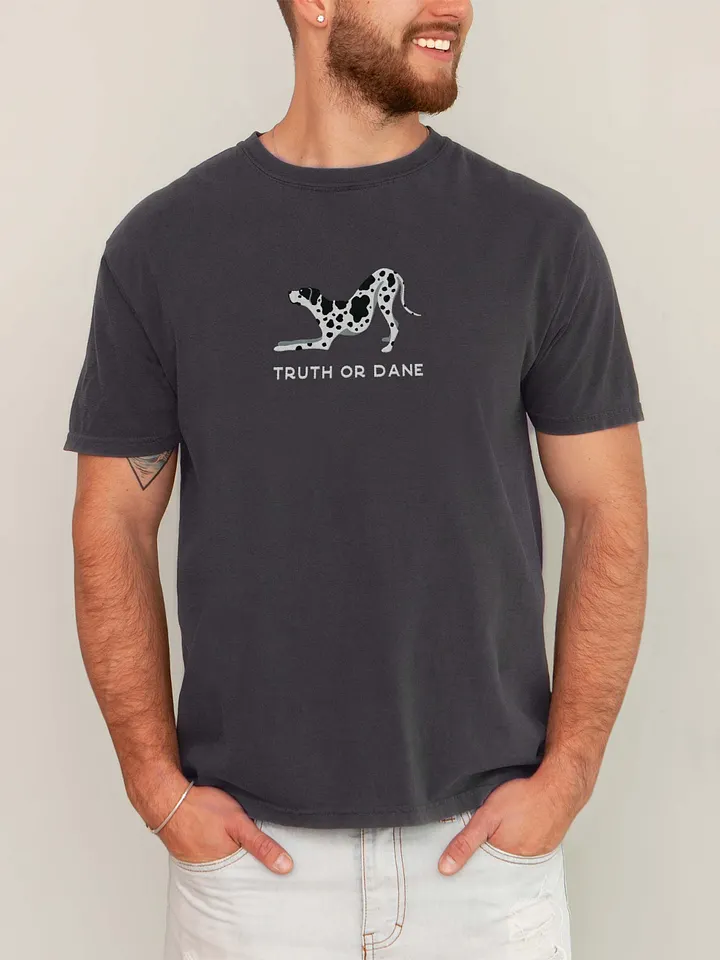 Truth or Dane T-Shirt(Embroidered) of a Great Dane(Harlequin) product image (2)