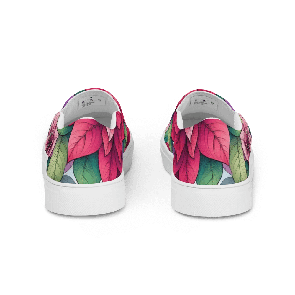 Women's Slip-On Canvas Shoes | KI-Entwurf eines Bougainvillea-Mandala-Motivs product image (5)