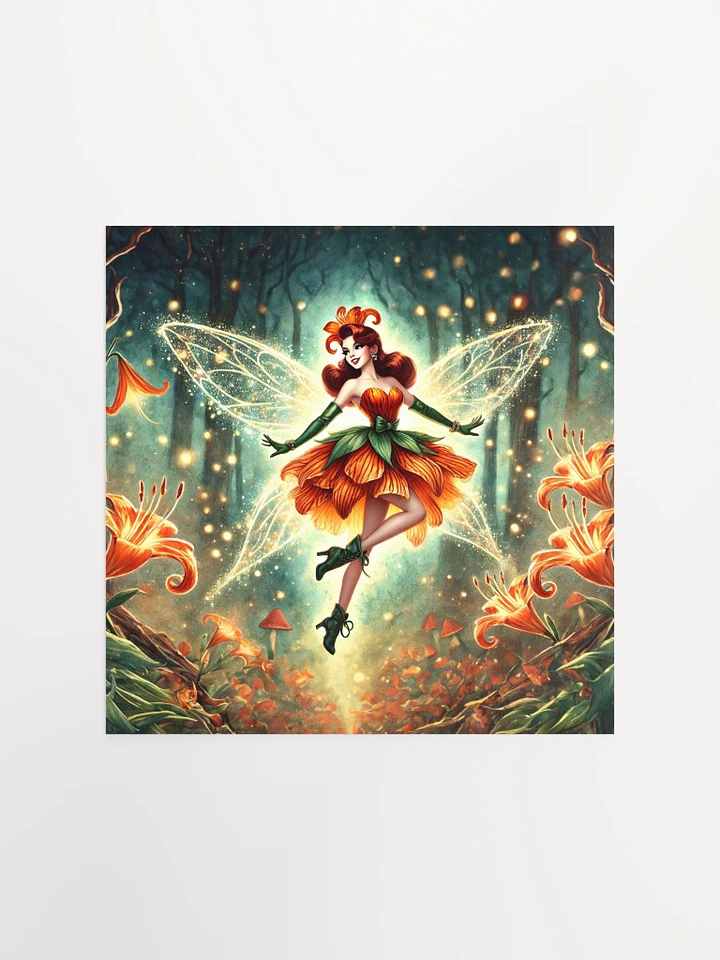 Enchanted Orange Lily Fairy Premium Matte Poster product image (4)