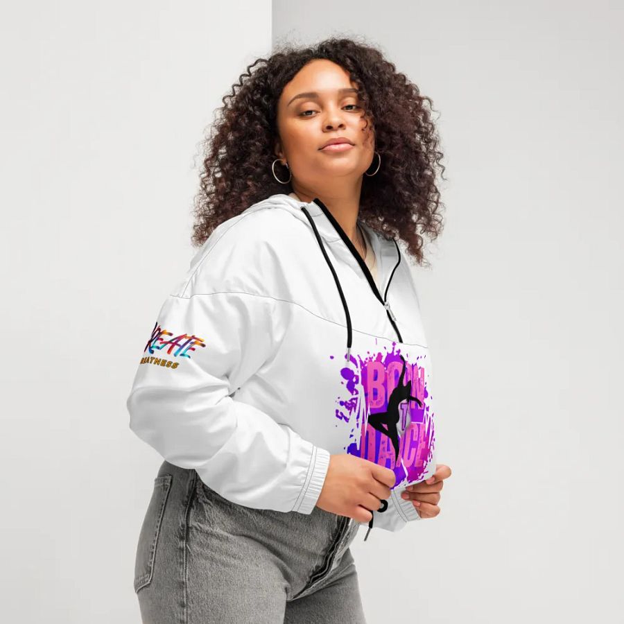 Born to Dance Her Silhouette Dynamic Dance Vibes Cropped Windbreaker product image (12)
