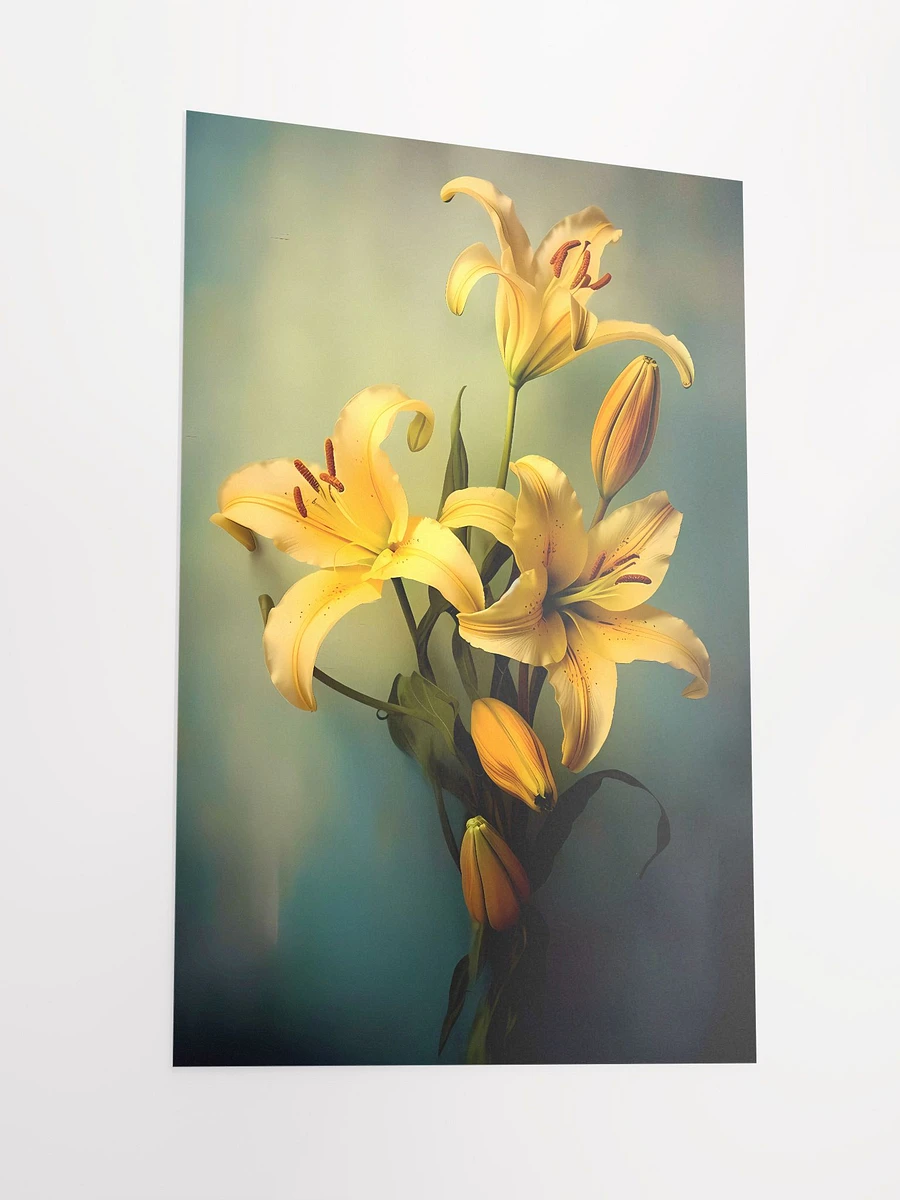 Sun-Kissed Yellow Lilies Tranquil Decor Art Matte Poster product image (4)
