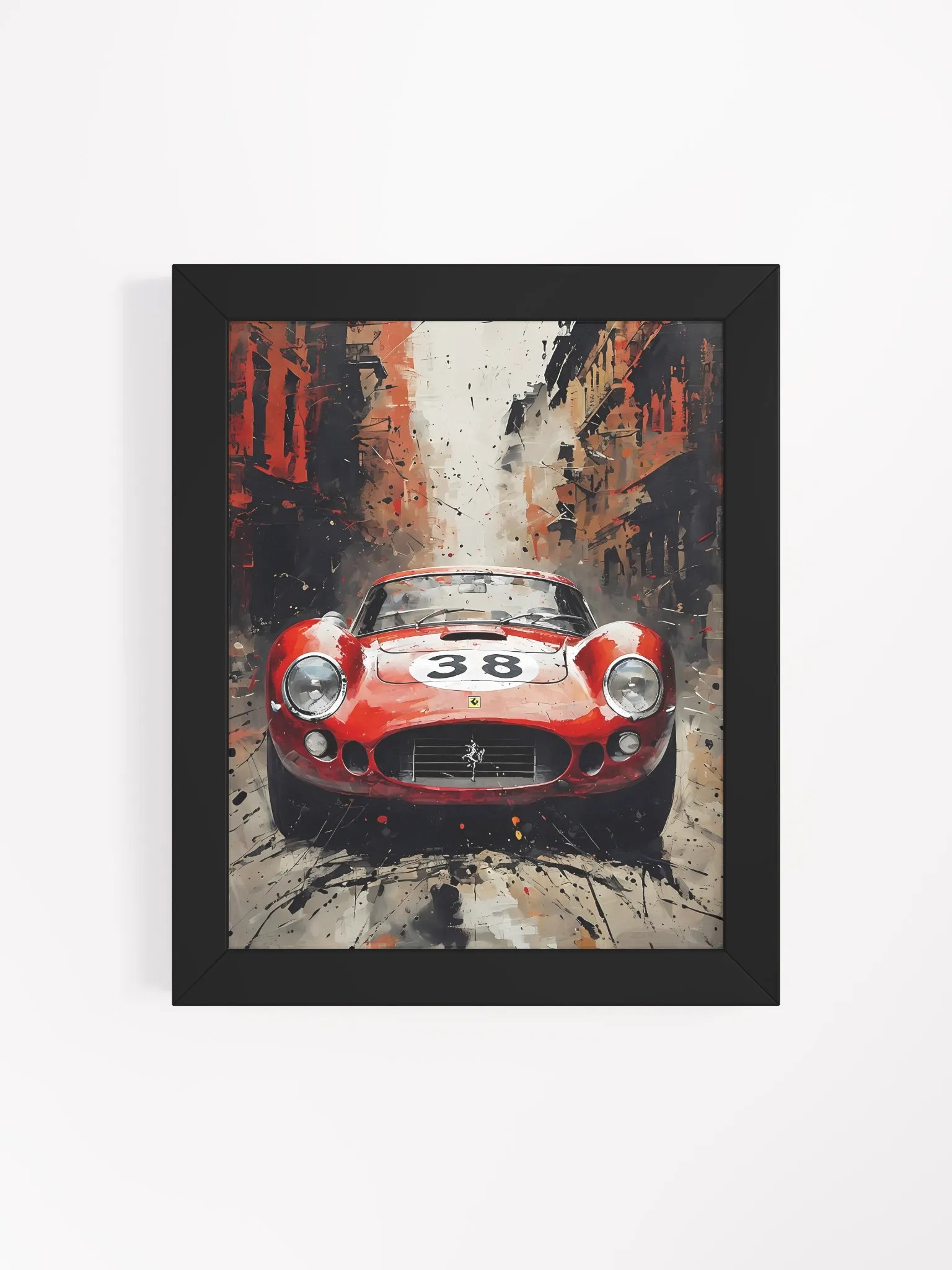 Energetic Cityscape Red Sports Car Poster product image (5)