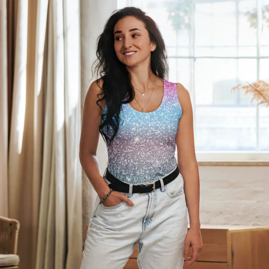 Glitter Unicorn Texture Design Tank Top (6) product image (8)