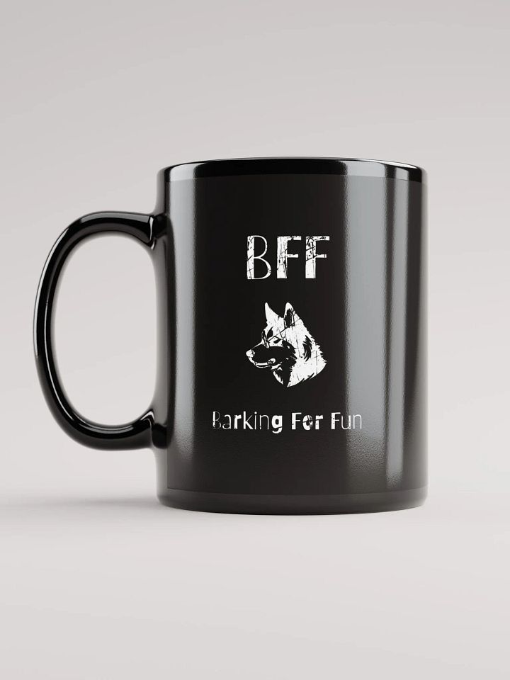 Siberian husky BFF Barking for fun, noisy dog, funny pun, cute joke, ambidextrous right-handed left-handed tea coffee mug product image (2)