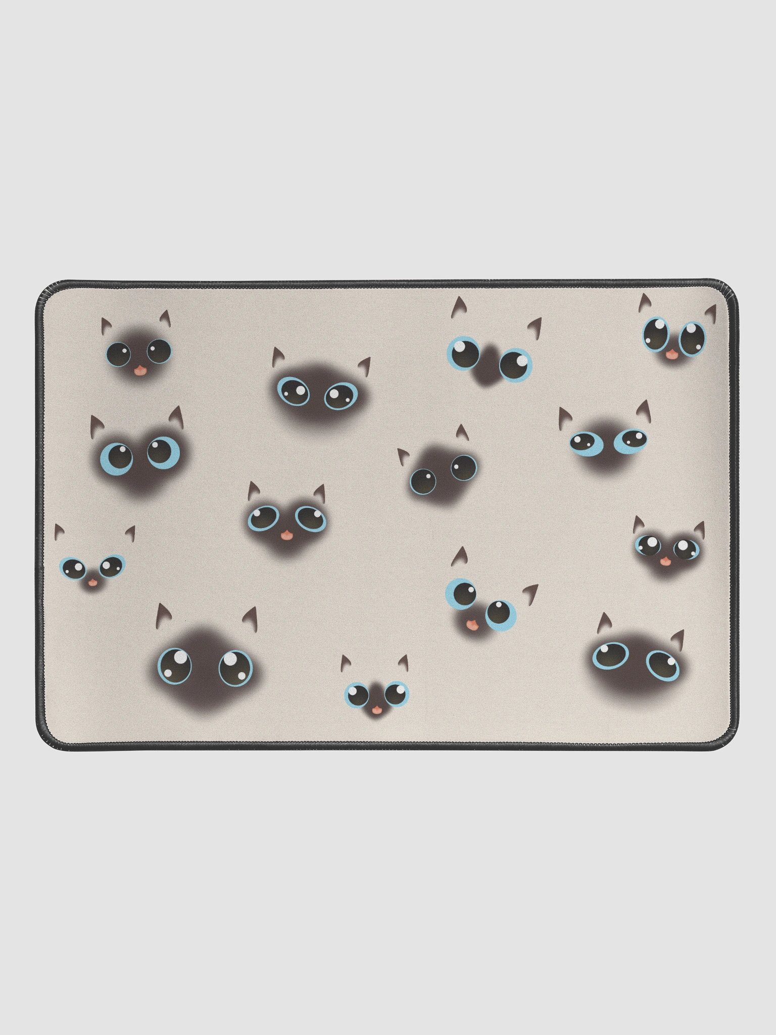 Cute Siamese Cat Faces (Blue Eyes) Desk Mat 12" x 18" product image (1)