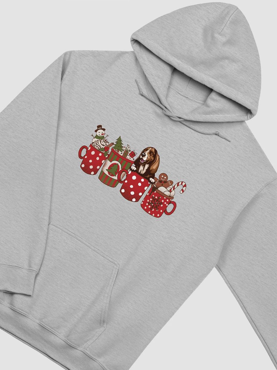 Cute Basset Hound in a Christmas Cup Hooded Sweatshirt | Funny Christmas Pup in a Cup product image (25)
