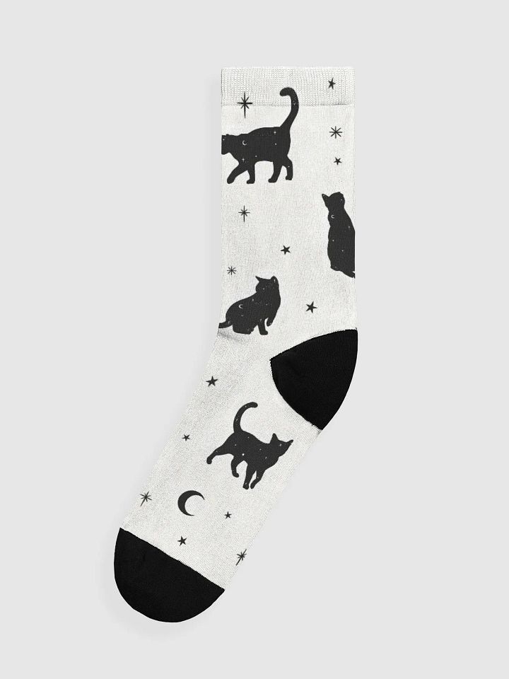 Starry Cats - White - Crew Socks product image (1)