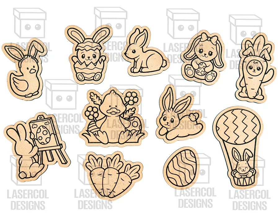 Easter Bunny Paint Kit DIY Cut Outs Set 2 - Laser Cut Files product image (4)