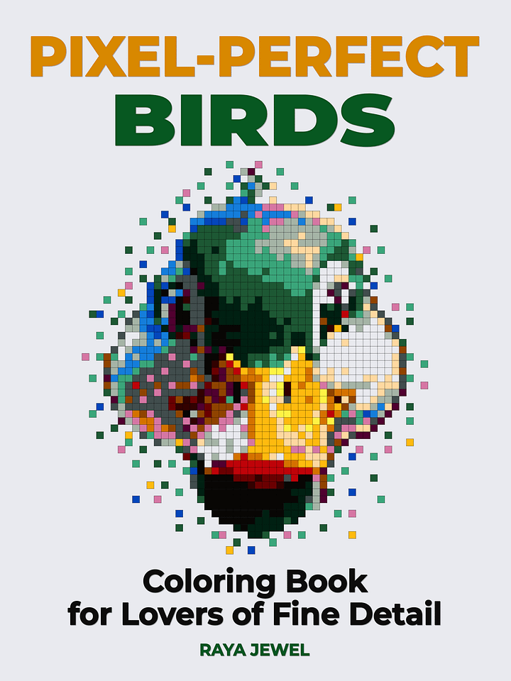 Pixel-Perfect Birds Coloring Book: Pixel Art Color By Number with 36 Illustrations product image (1)