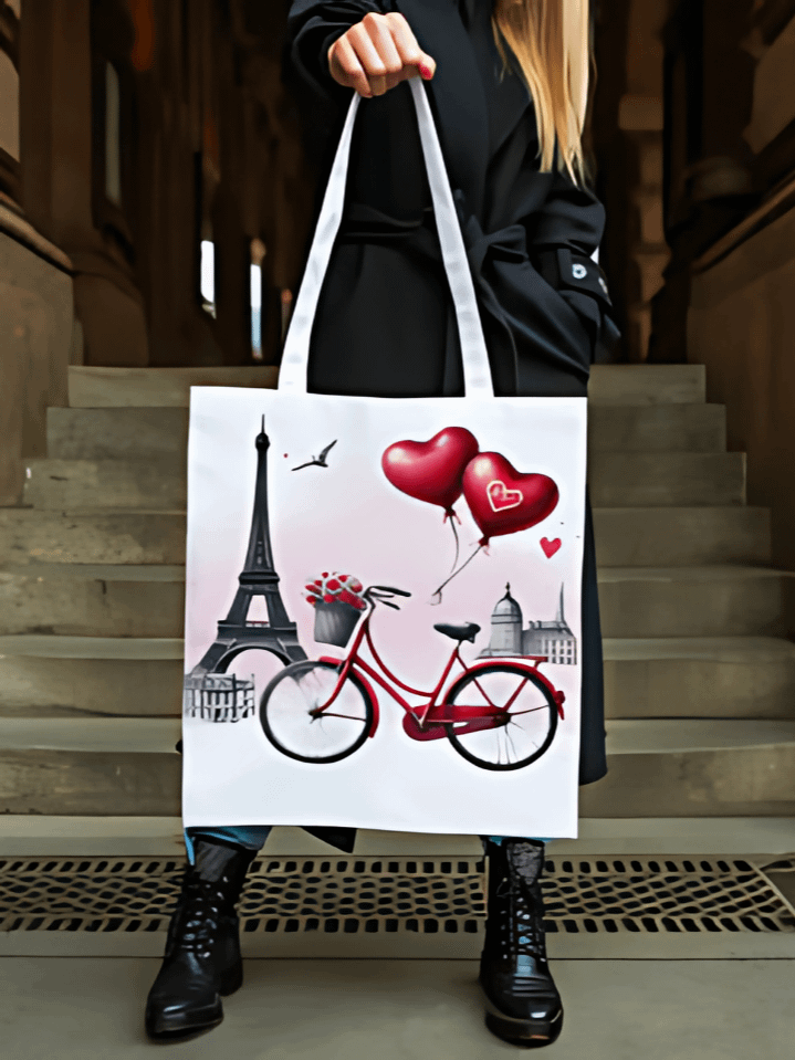 Paris Tote Bag Sublimation Graphic – Sophisticated Eiffel Tower Artwork for Tote Bags – Instant Digital Download – 300 DPI PNG product image (1)