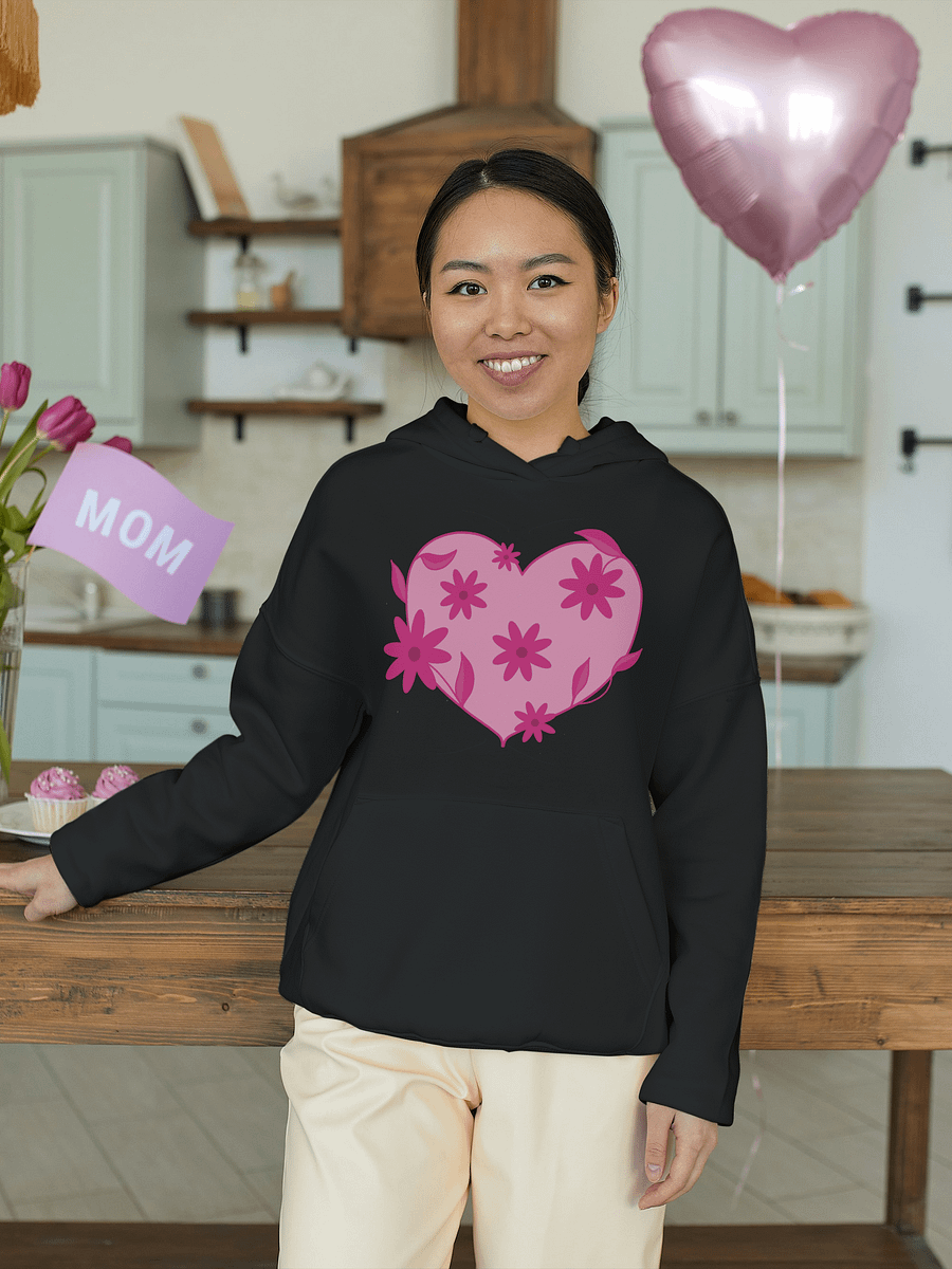 Pink Floral Heart Eco Hoodie product image (2)