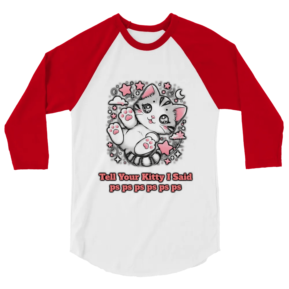 pspsps Kitty Baseball Style Tee - Light Torso Colors product image (80)