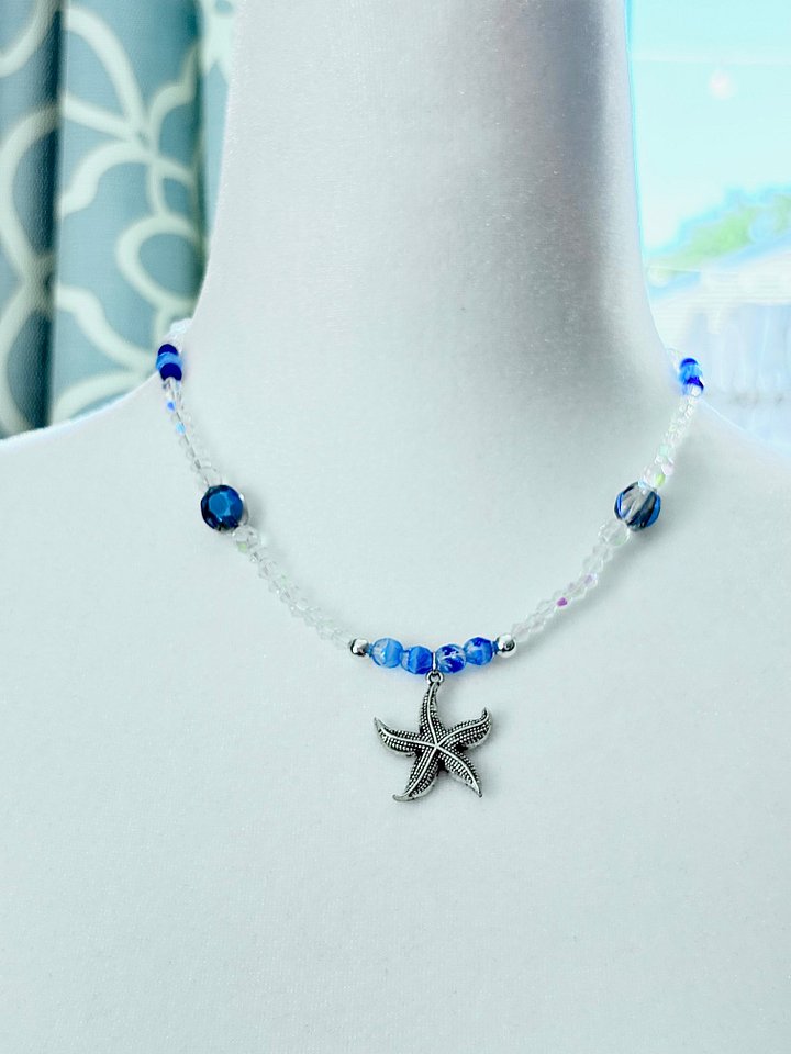 Silver Tone | Seaside Radiance | Starfish Pendant Necklace by Monique Faella Designs™ | MFD-00028 product image (1)