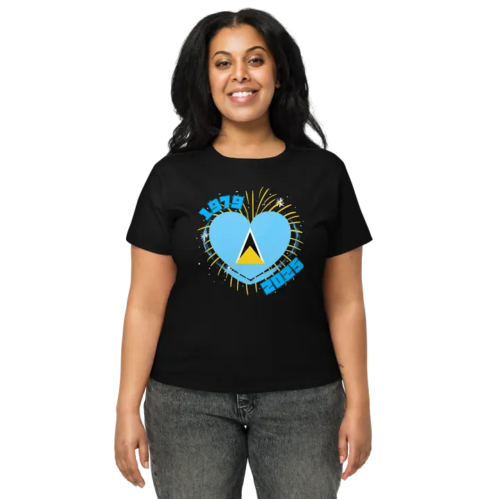 St. Lucia Heart Flag Women's Tee product image (1)