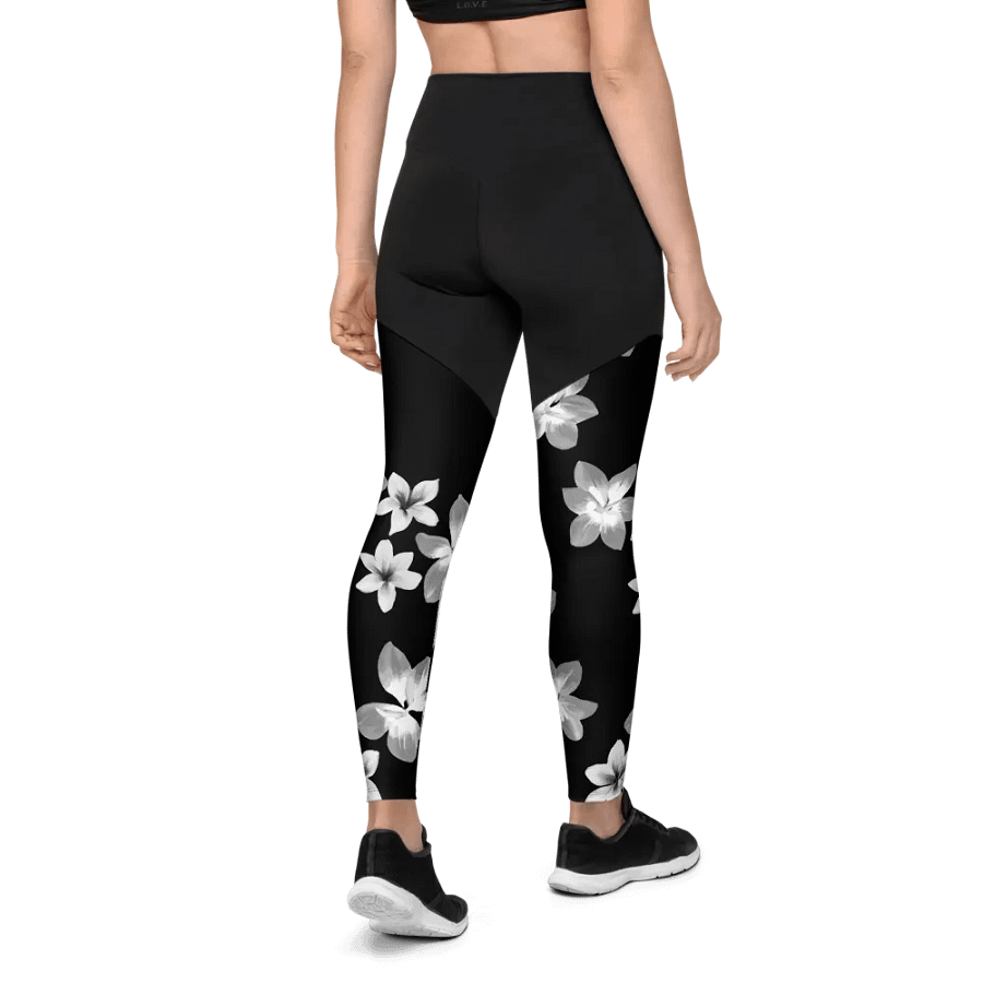 Volcanic Ash Caribbean Flower Print | Sports Leggings product image (4)