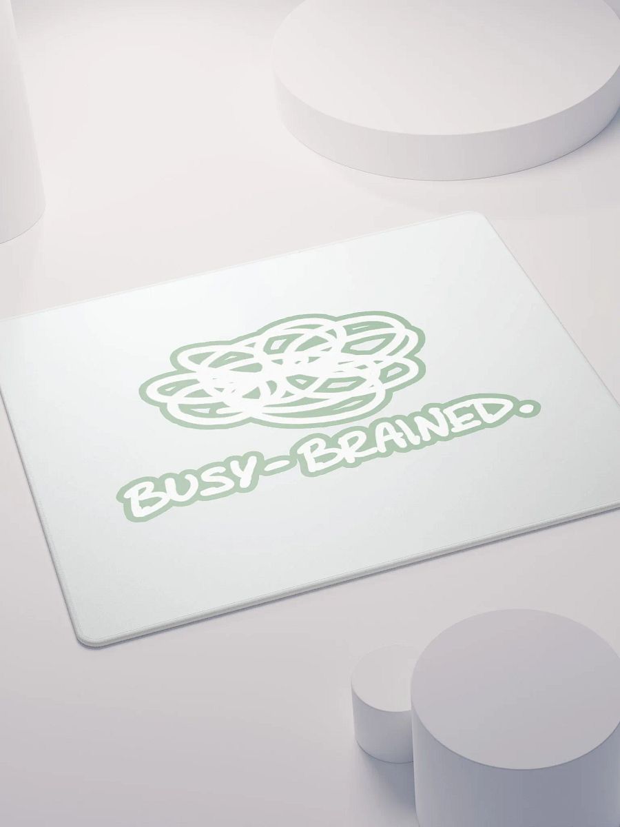 BUSY-BRAINED (lined design, #96B697) mouse pad product image (4)