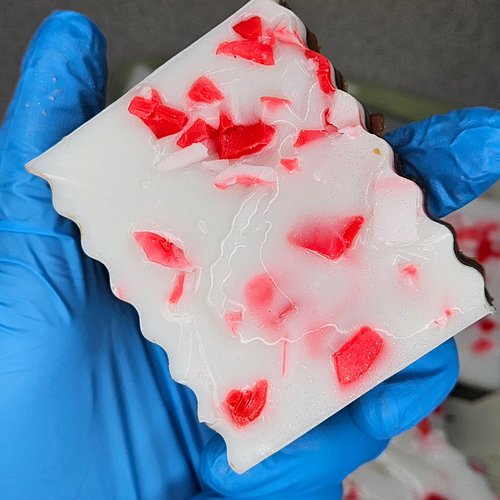 This beautiful soap smells like chocolate, sugar cookies and peppermint! Its a hybrid soap, made with both cold process and s...