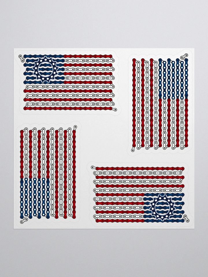 USA Dual Bike Chain Flag Sticker Set of 4 product image (1)