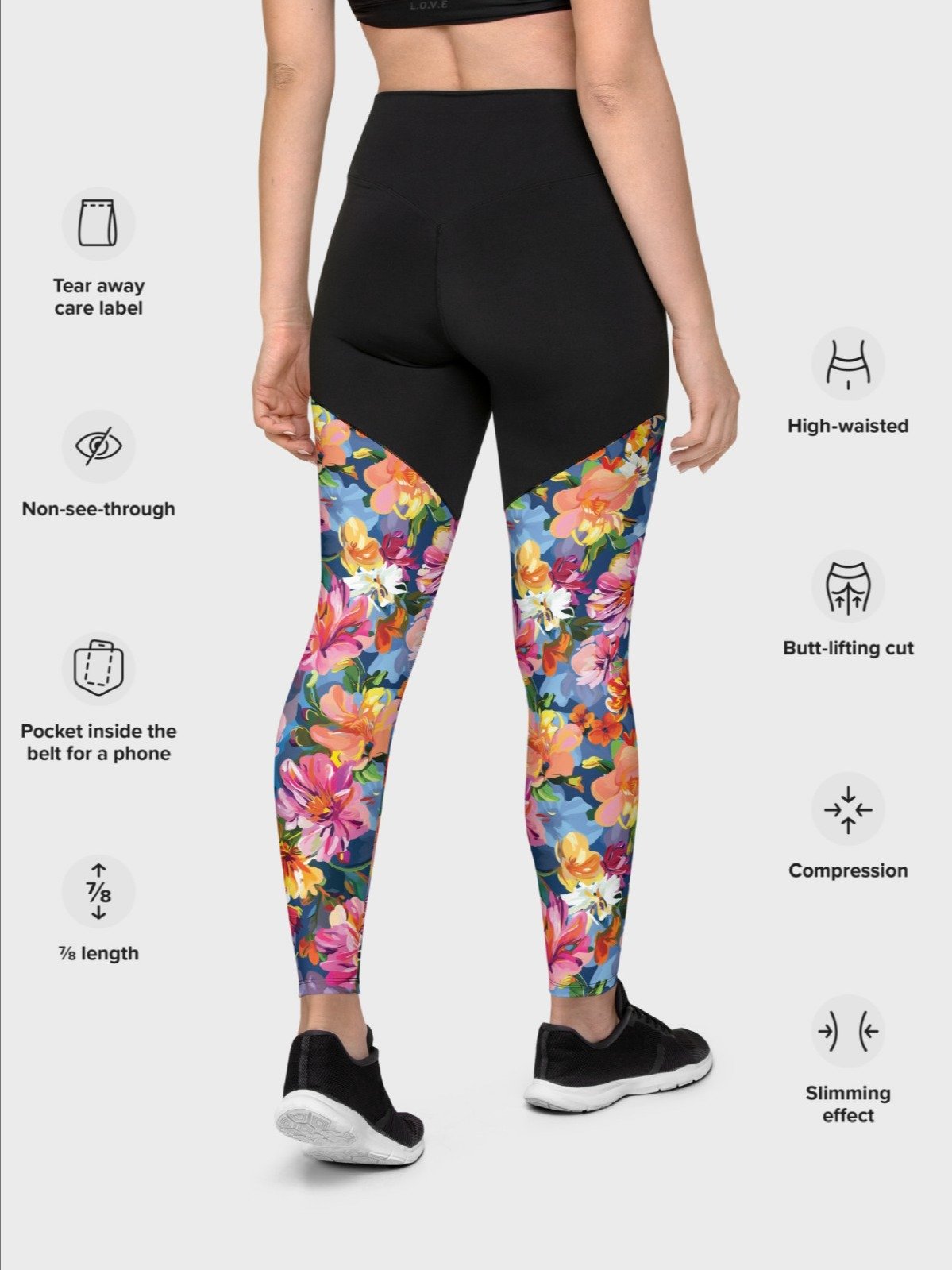 High-Intensity Workout Leggings "Bold Abstract Florals" product image (5)