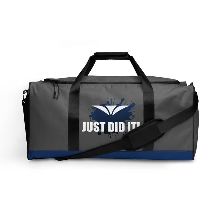 Just Did It! Blue Splatter Gray Duffle Bag product image (1)