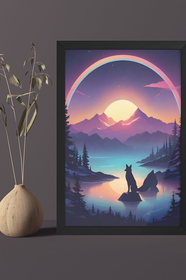 Wolf Sunset Framed Poster product image (1)