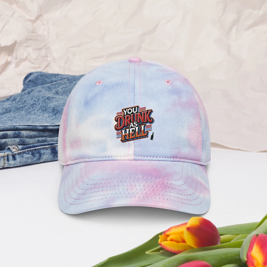 Bold and Colorful 'YOU DRUNK AS HELL' Tie-Dye Dad Hat product image (38)