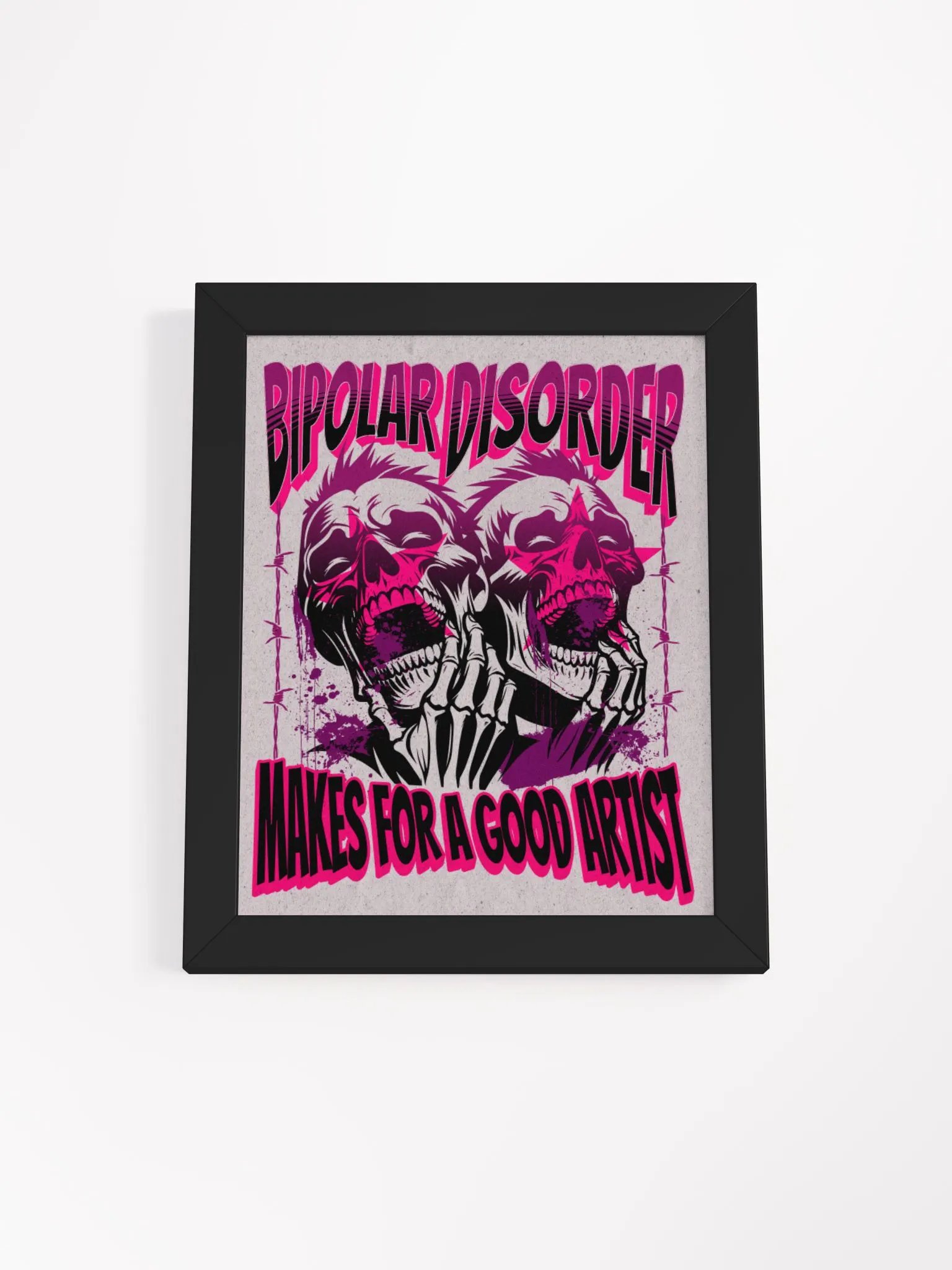 Bipolar disorder makes for a good artist, wood framed print product image (6)