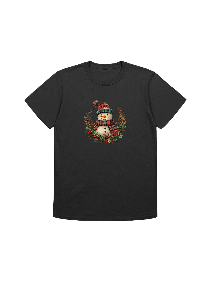 Country Snowman & Christmas Wreath Unisex T-Shirt product image (4)
