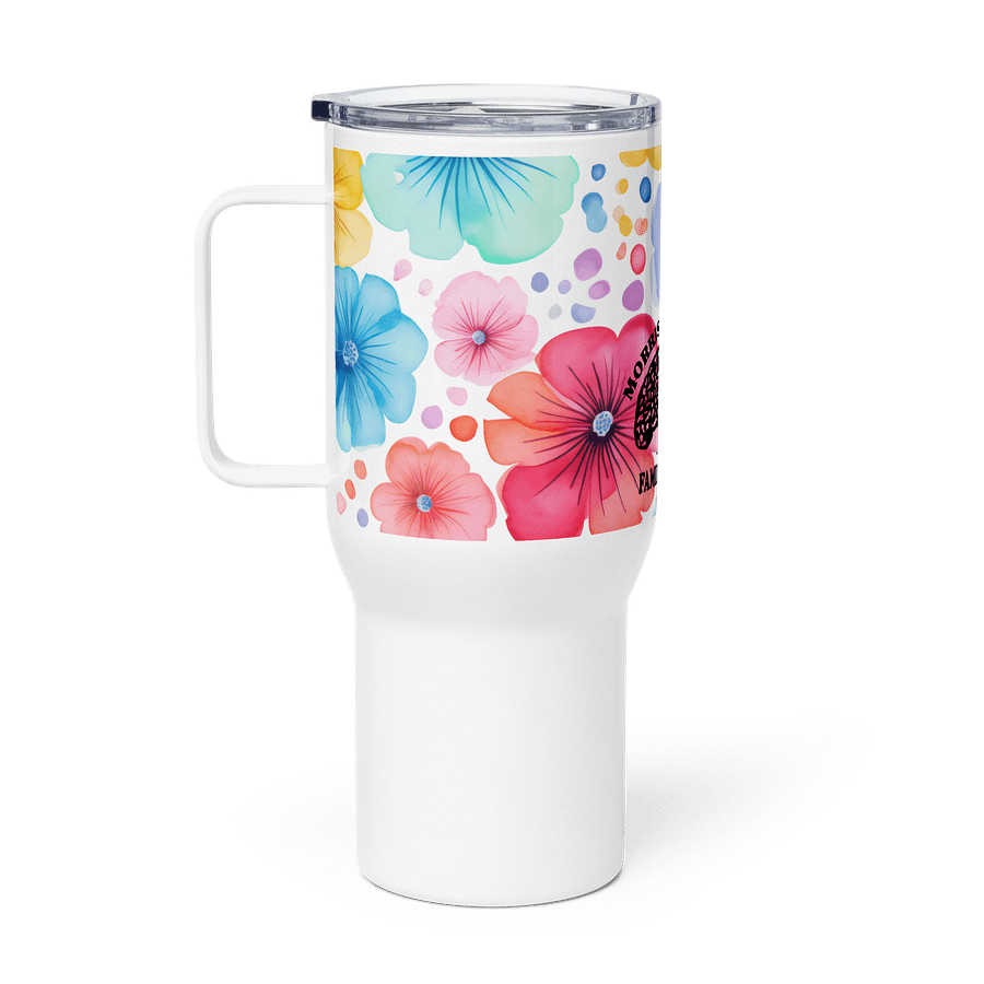 "Watercolor Flowers" Travel Mug w/ Handle product image (2)
