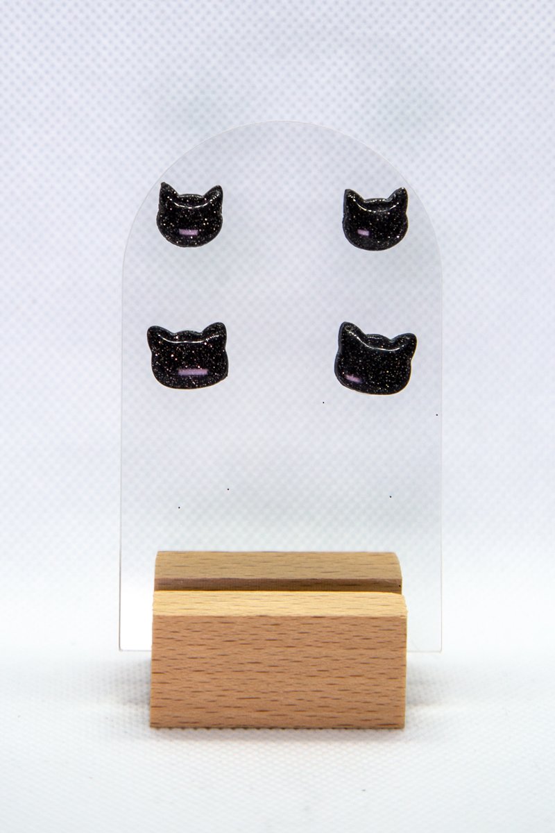 Small Black Cat Studs product image (3)