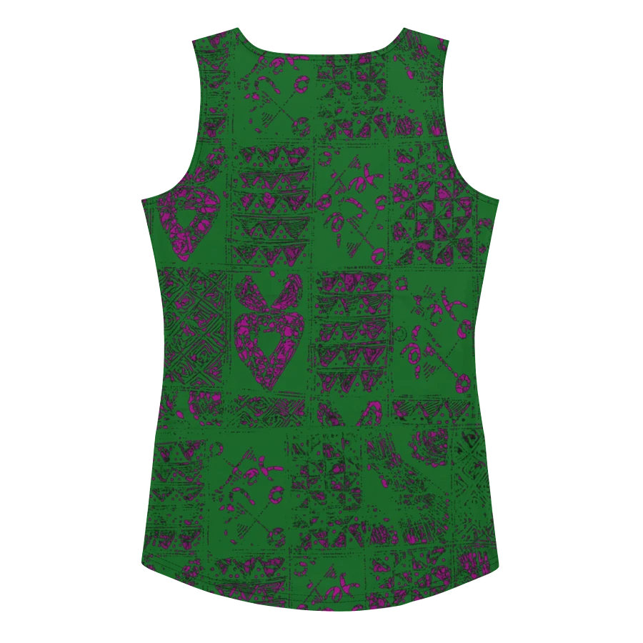 Vibrant Green and Pink Adire Women's Tank Top product image (2)